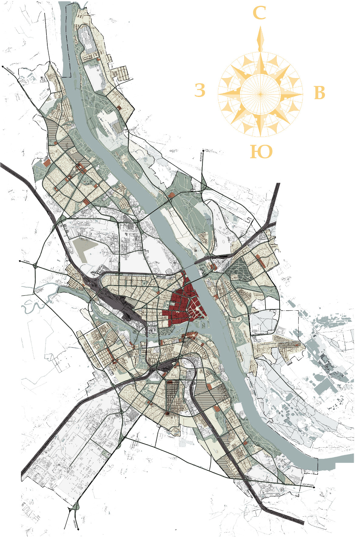 Ситуационный план расположения достопримечательного места "Исторический центр города Ярославля"